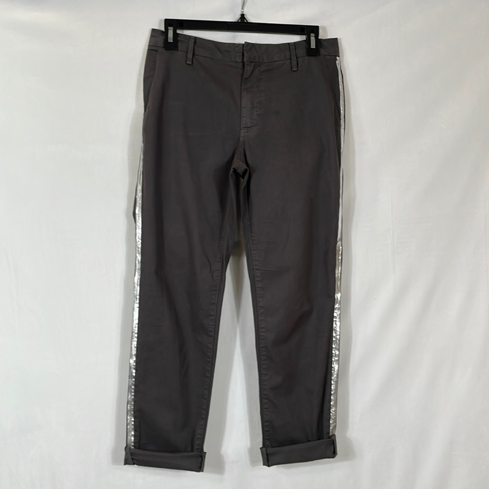 Sundry Gray Chino Pants 26 Silver Tuxedo Stripe EUC